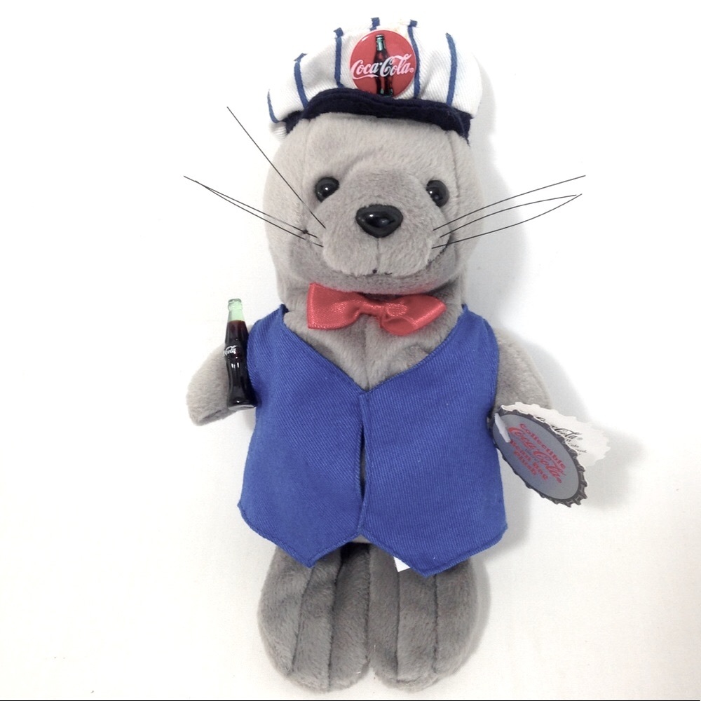 Coca Cola Seal in Delivery Outfit Bean Bag Plush